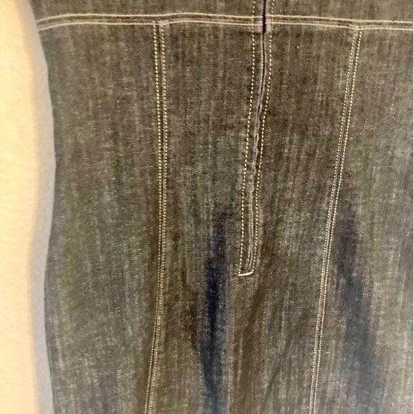 Dance In Paris Denim Fitted Mini Dress  Dark Wash Stretchy  Body Con Stitching - Picture 4 of 10